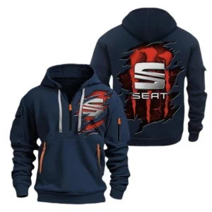 Seat Hoodie Half Zipper CAR0217092092, All Over Print Hoodie Half Zipper