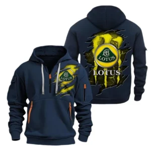Lotus Hoodie Half Zipper CAR0217092098, All Over Print Hoodie Half Zipper