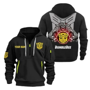 Bumblebee Hoodie Half Zipper CAR1201042094, All Over Print Hoodie Half Zipper