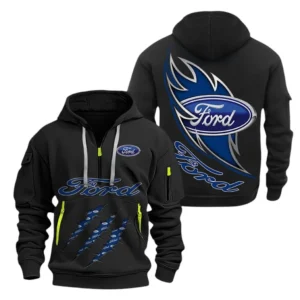 Ford Hoodie Half Zipper CAR1331052034, All Over Print Hoodie Half Zipper