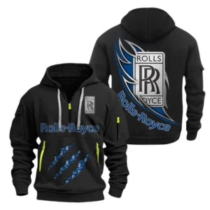 Rolls Royce Hoodie Half Zipper CAR1371092028, All Over Print Hoodie Half Zipper