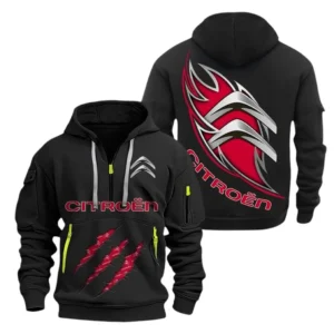 Citroen Hoodie Half Zipper CAR1371092034, All Over Print Hoodie Half Zipper