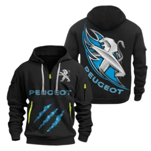 Peugeot Hoodie Half Zipper CAR1371092058, All Over Print Hoodie Half Zipper