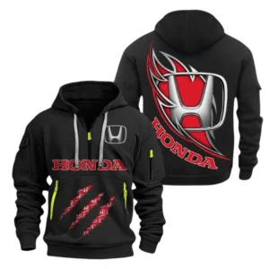 Honda Hoodie Half Zipper CAR1371092065, All Over Print Hoodie Half Zipper