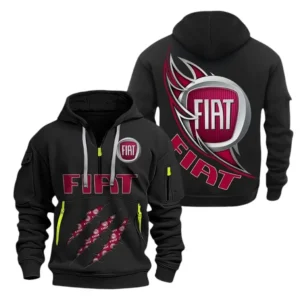 Fiat Hoodie Half Zipper CAR1371092066, All Over Print Hoodie Half Zipper