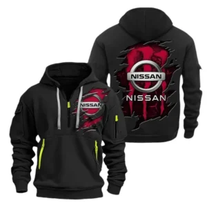 Nissan Hoodie Half Zipper CAR1581052042, All Over Print Hoodie Half Zipper