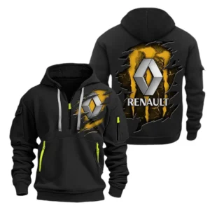 Renault Hoodie Half Zipper CAR8010152065, All Over Print Hoodie Half Zipper