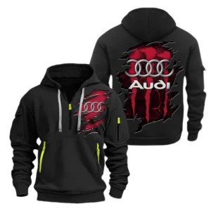 Audi Hoodie Half Zipper CAR8010152069, All Over Print Hoodie Half Zipper