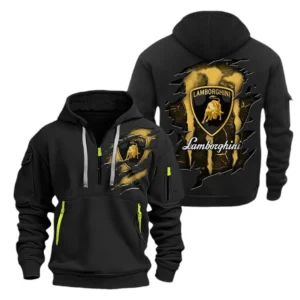Lamborghini Hoodie Half Zipper CAR8010152083, All Over Print Hoodie Half Zipper