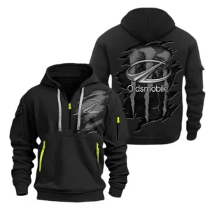 Oldsmobile Hoodie Half Zipper CAR8010152087, All Over Print Hoodie Half Zipper