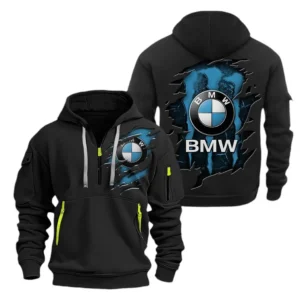BMW Hoodie Half Zipper CAR8010152096, All Over Print Hoodie Half Zipper