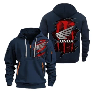 Honda Hoodie Half Zipper CAR8128092029, All Over Print Hoodie Half Zipper