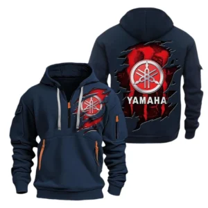 Yamaha Hoodie Half Zipper CAR8128092033, All Over Print Hoodie Half Zipper