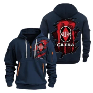 Gilera Hoodie Half Zipper CAR8128092039, All Over Print Hoodie Half Zipper