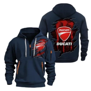 Ducati Hoodie Half Zipper CAR8128092047, All Over Print Hoodie Half Zipper