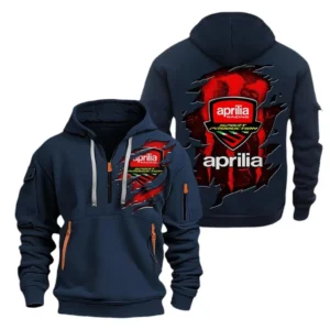 Aprilia Hoodie Half Zipper CAR8128092052, All Over Print Hoodie Half Zipper
