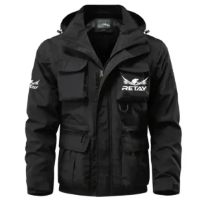 Retay Exclusive Logo Waterproof Multi Pocket Jacket Detachable Hood and Sleeves OUHUMPJ0815REZ - Retay Gift