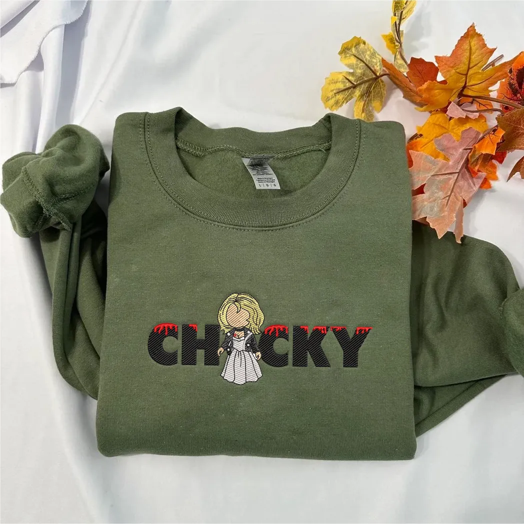 Chucky Horror Movies Embroidered Sweatshirt Fashion Style