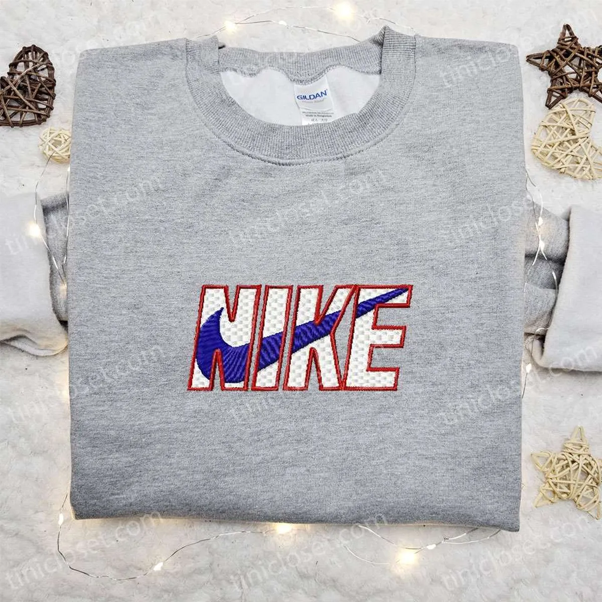 Custom Nike Logo Embroidered Sweatshirt, Nike Inspired Embroidered Shirt, Best Gift Ideas