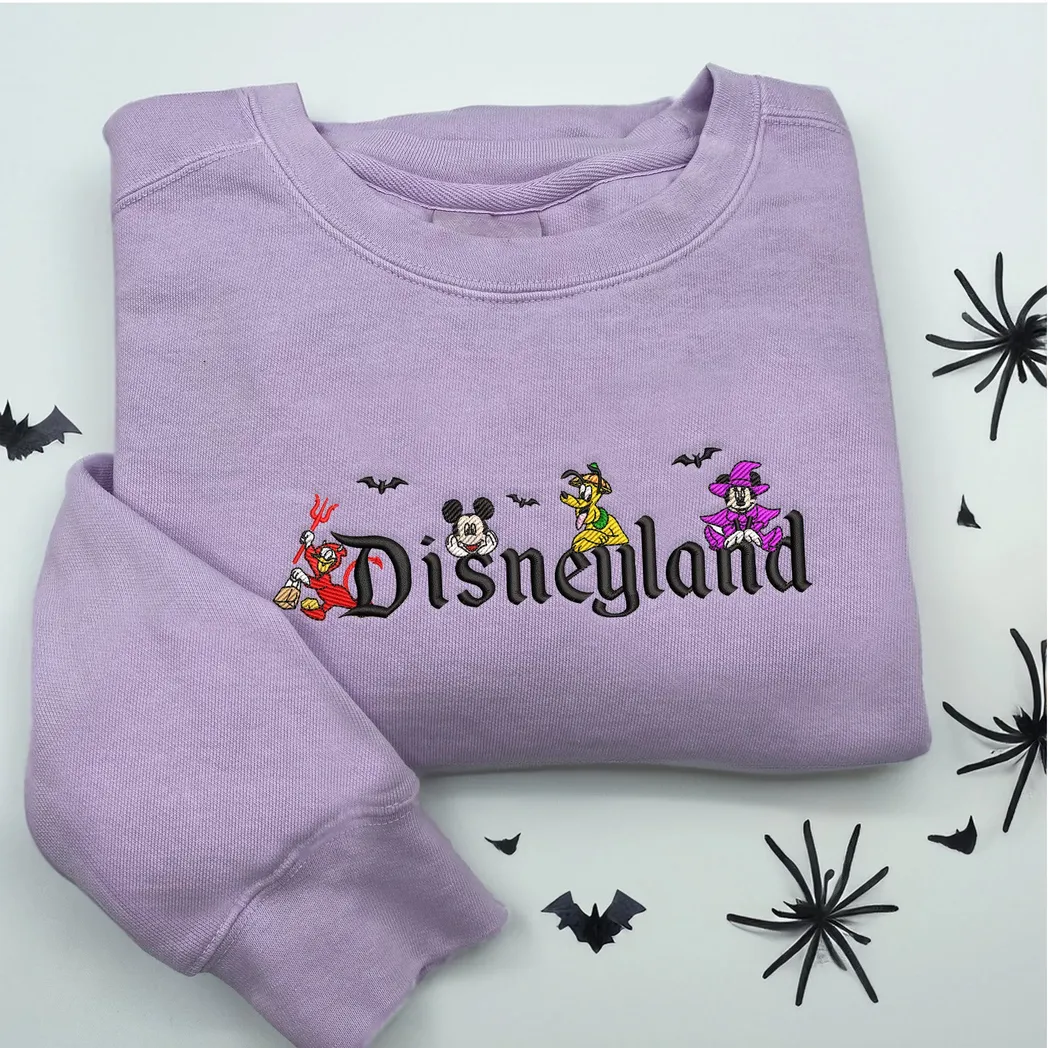 Disney Characters Cartoon Halloween Embroidered Sweatshirt Fashion Style