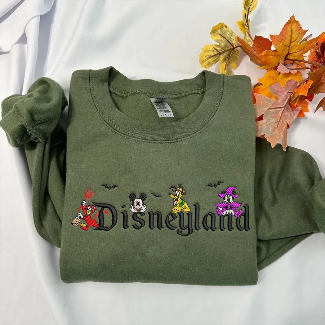 Disney Characters Cartoon Halloween Embroidered Sweatshirt Fashion Style