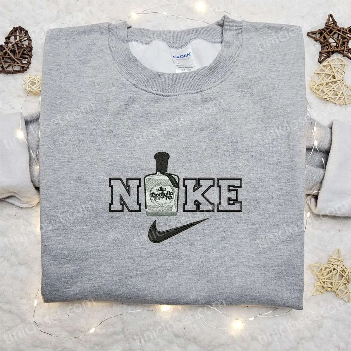 Don Julio Wine Bottle x Nike Embroidered Shirt, Favorite Food And Drink Embroidered Hoodie, Best Gifts For Family