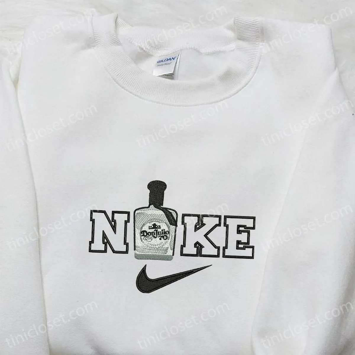 Don Julio Wine Bottle x Nike Embroidered Shirt, Favorite Food And Drink Embroidered Hoodie, Best Gifts For Family