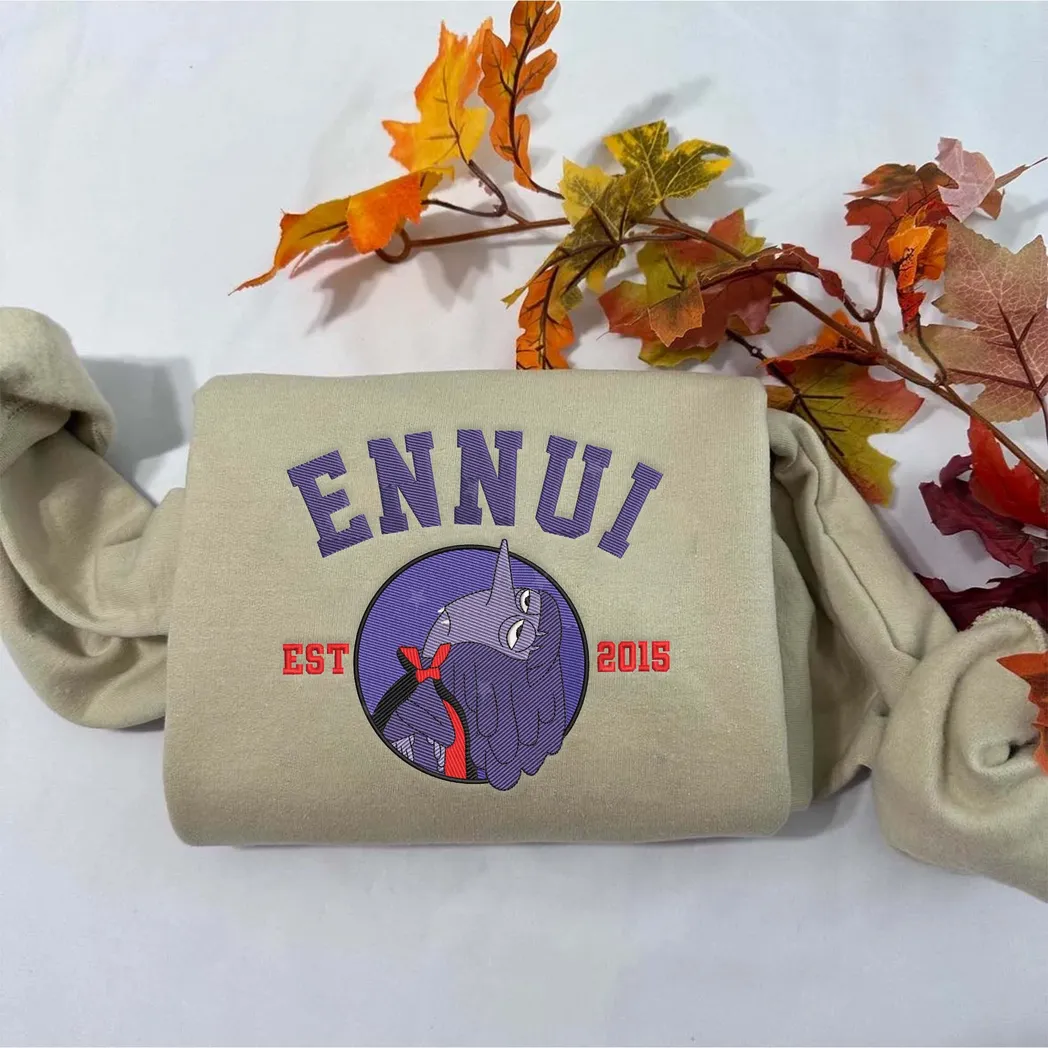 Ennui Inside Out Cartoon Est 2015 Embroidered Sweatshirt Fashion Style
