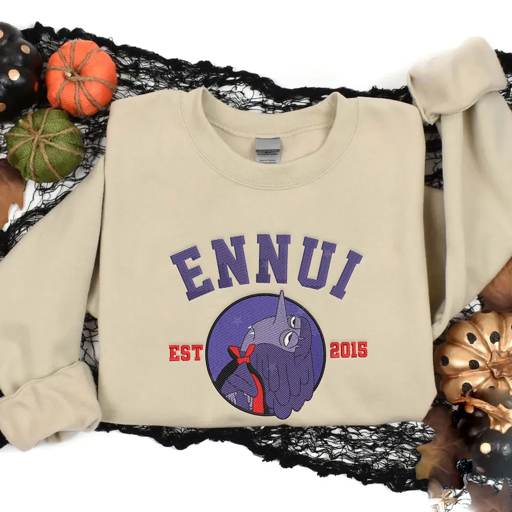 Ennui Inside Out Cartoon Est 2015 Embroidered Sweatshirt Fashion Style