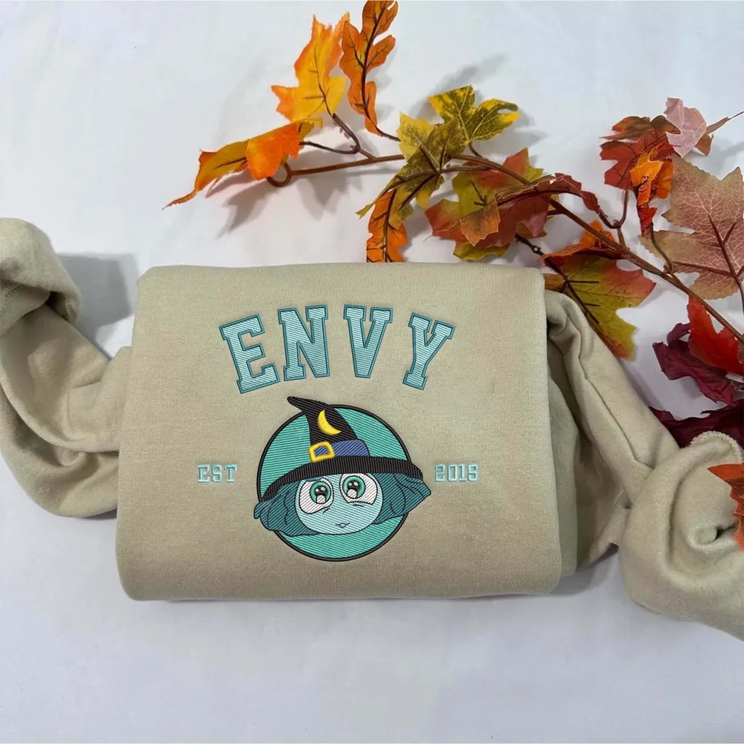 Envy Inside Out Cartoon Est 2015 Embroidered Sweatshirt Fashion Style