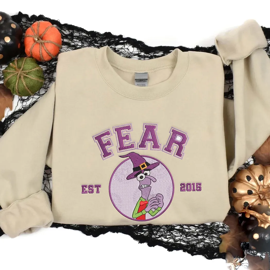 Fear Inside Out Cartoon Est 2015 Embroidered Sweatshirt Fashion Style
