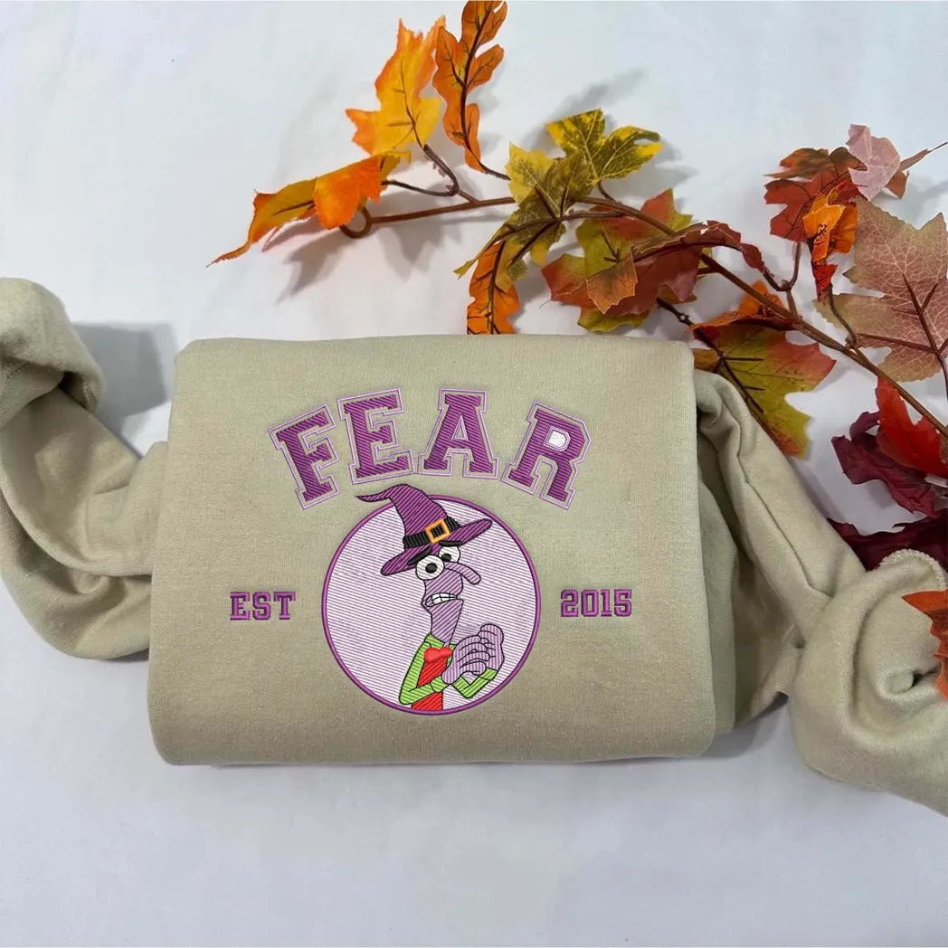 Fear Inside Out Cartoon Est 2015 Embroidered Sweatshirt Fashion Style