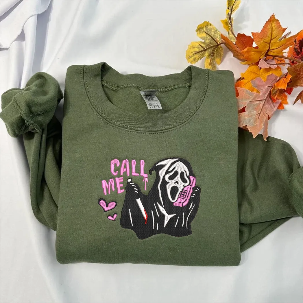 Ghostface Scream Movies Embroidered Sweatshirt Fashion Style