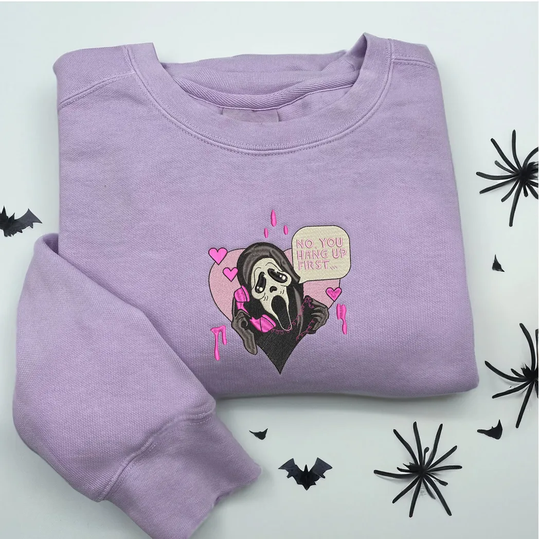 Ghostface Scream Movies Embroidered Sweatshirt Fashion Style