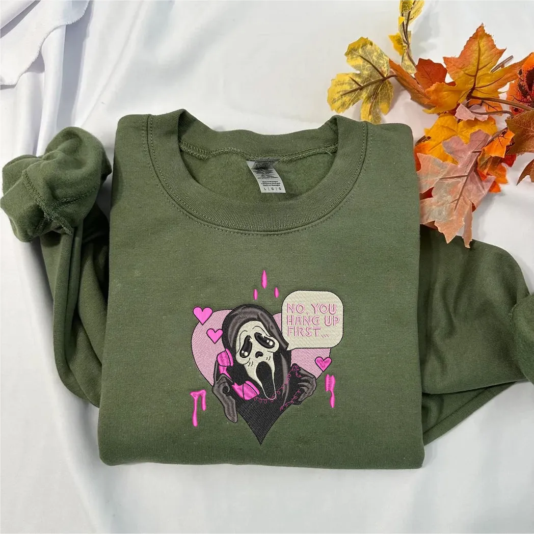 Ghostface Scream Movies Embroidered Sweatshirt Fashion Style