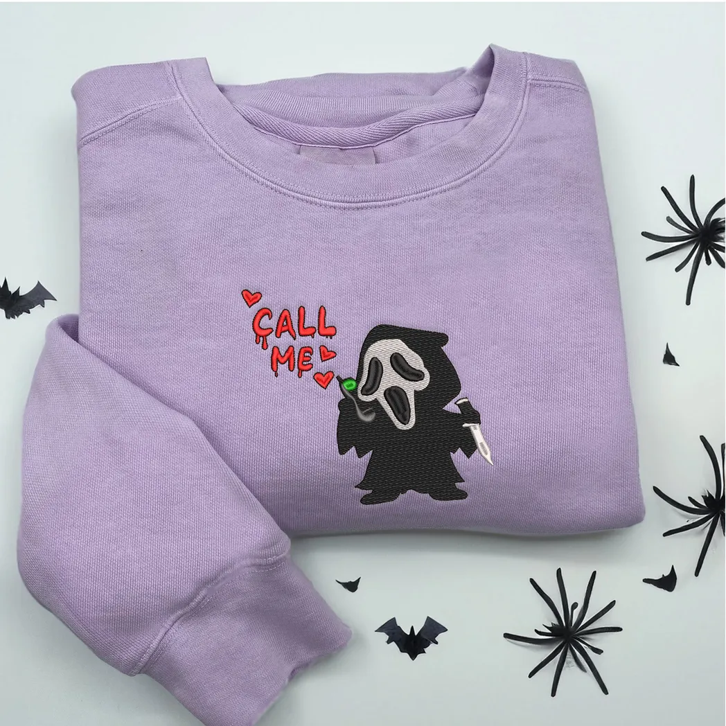 Ghostface Scream Movies Embroidered Sweatshirt Fashion Style