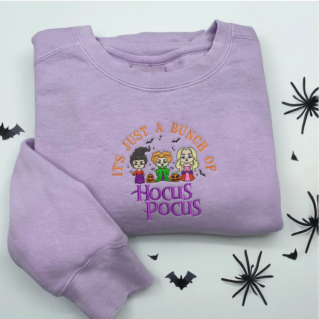 Hocus Pocus Movies Halloween Embroidered Sweatshirt Fashion Style