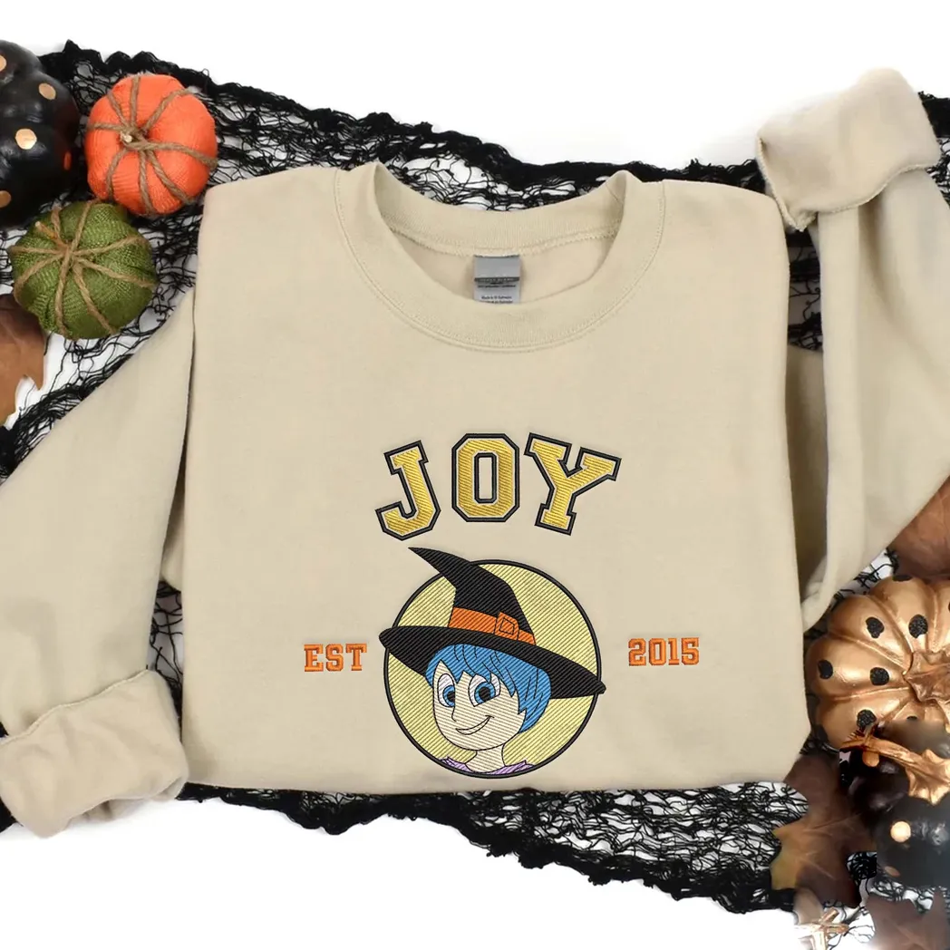 Joy Inside Out Cartoon Est 2015 Embroidered Sweatshirt Fashion Style