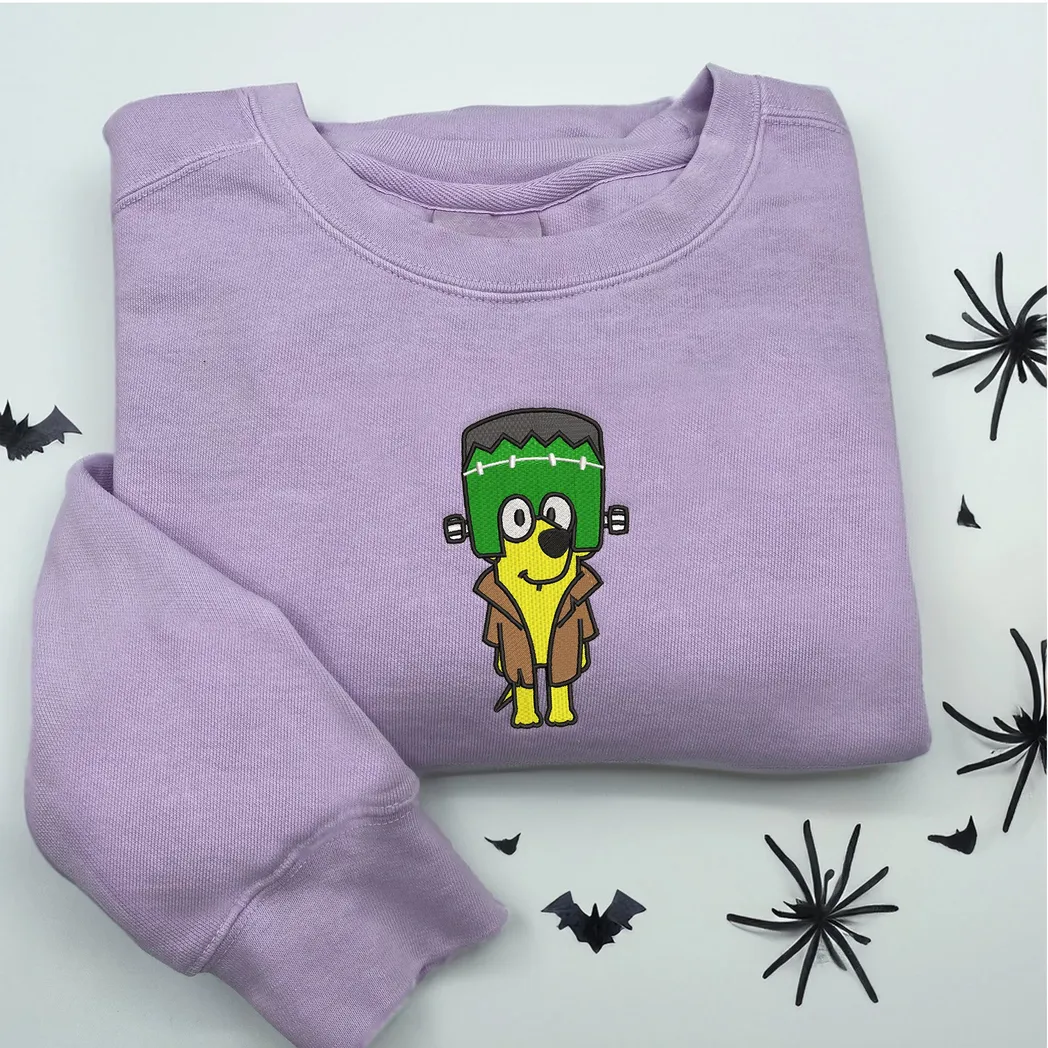 Lucky Bluey Cartoon Embroidered Sweatshirt Fashion Style