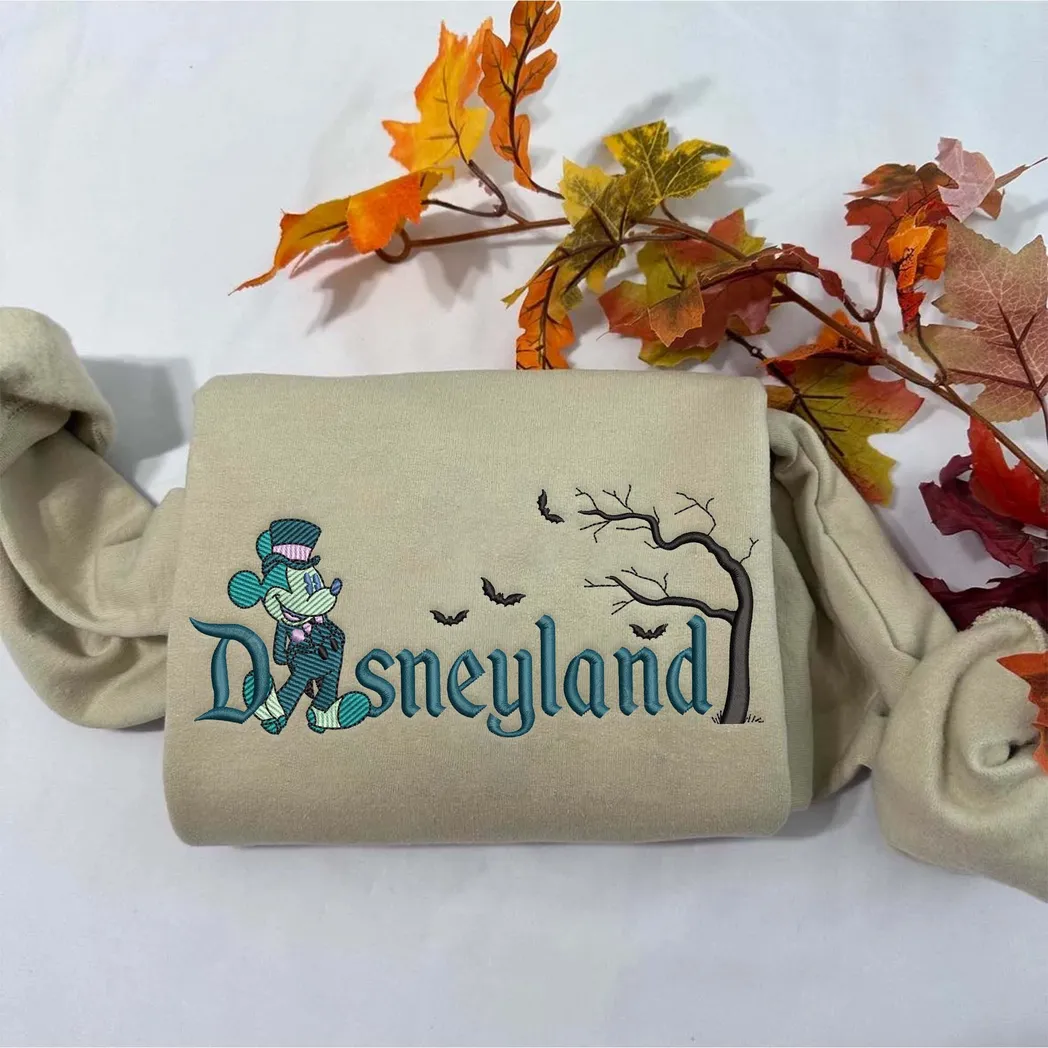 Mickey Mouse Cartoon Halloween Embroidered Sweatshirt Fashion Style