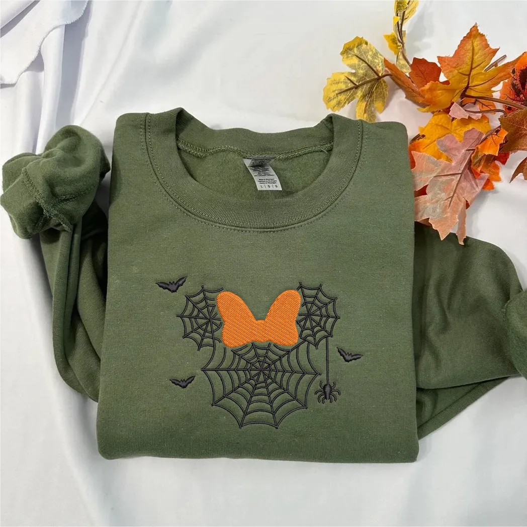 Mousse Spiderweb Halloween Embroidered Sweatshirt Fashion Style