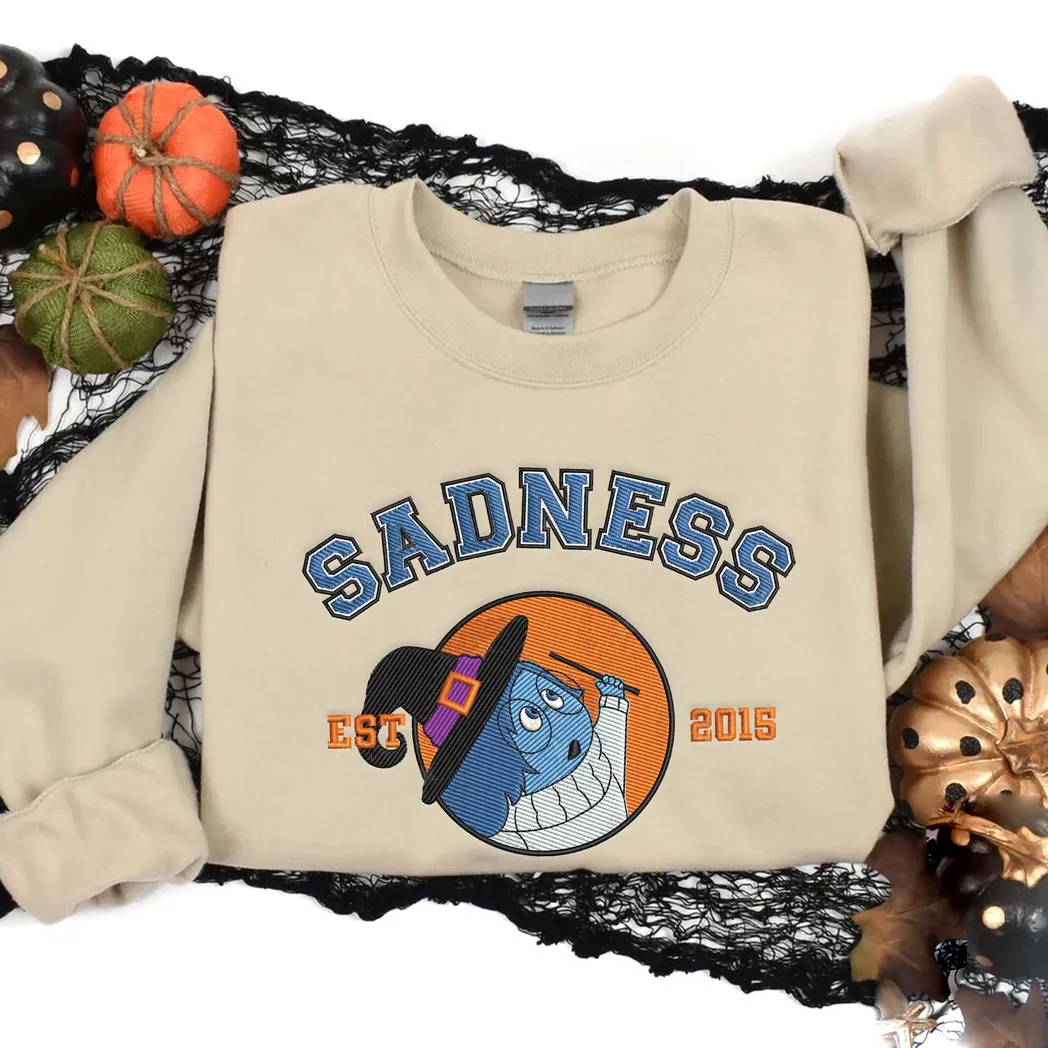 Sadness Inside Out Cartoon Est 2015 Embroidered Sweatshirt Fashion Style