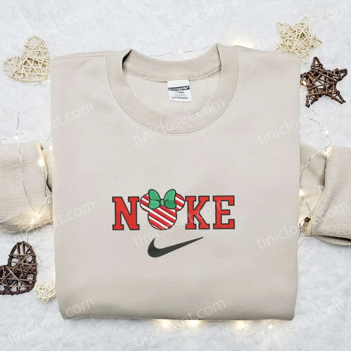 Vintage Minnie Mouse Cartoon x Nike Christmas Embroidered Sweatshirt, Disney Characters Movie Merry Christmas Embroidered Shirt, Best Christmas Day Gift Ideas