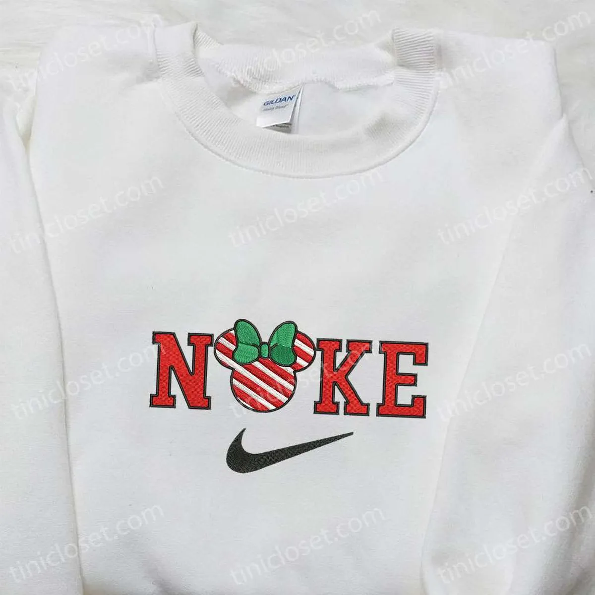 Vintage Minnie Mouse Cartoon x Nike Christmas Embroidered Sweatshirt, Disney Characters Movie Merry Christmas Embroidered Shirt, Best Christmas Day Gift Ideas