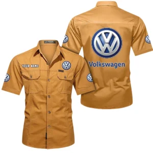 Volkswagen Short Sleeved Shirt, All Over Print Button Shirt CAR444052625792 - Turmeric