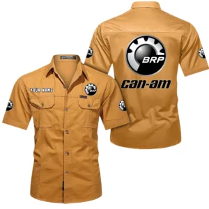 BRP Can am Short Sleeved Shirt, All Over Print Button Shirt CAR444052625793 - Turmeric