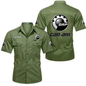 BRP Can am Short Sleeved Shirt, All Over Print Button Shirt CAR444052625793 - Fruit Green