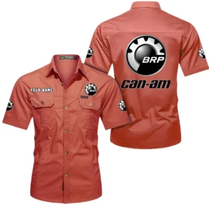 BRP Can am Short Sleeved Shirt, All Over Print Button Shirt CAR444052625793 - Red