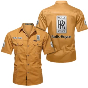 Rolls Royce Short Sleeved Shirt, All Over Print Button Shirt CAR444052625804 - Turmeric