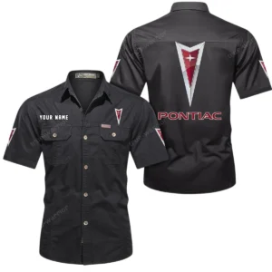 Pontiac Short Sleeved Shirt, All Over Print Button Shirt CAR444052625809 - Black